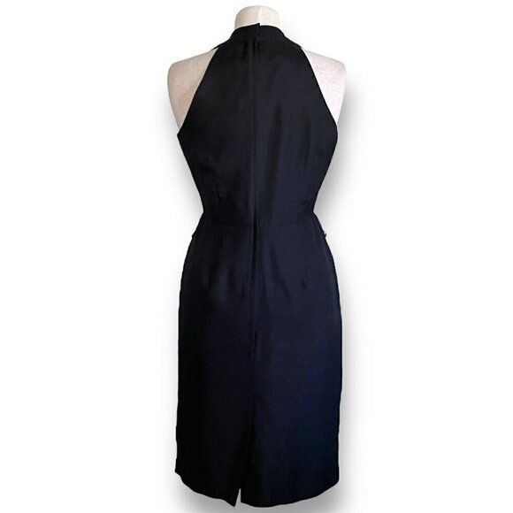 Vintage 90s Lauren Alexandra Womens Dress Sz 10P 10 Petite Black Silk Minimalist - Picture 11 of 13